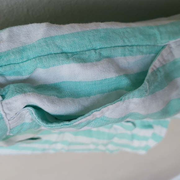 NWT Stoney Clover Lane green & white women's vertical striped shorts plus sizes - Picture 3 of 9